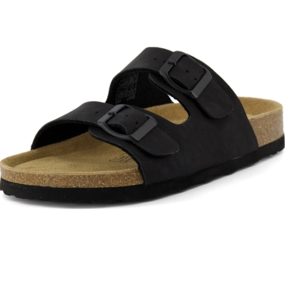 Cushionaire Black Double-Strap Sandals Size 6.5 - Picture 5 of 9